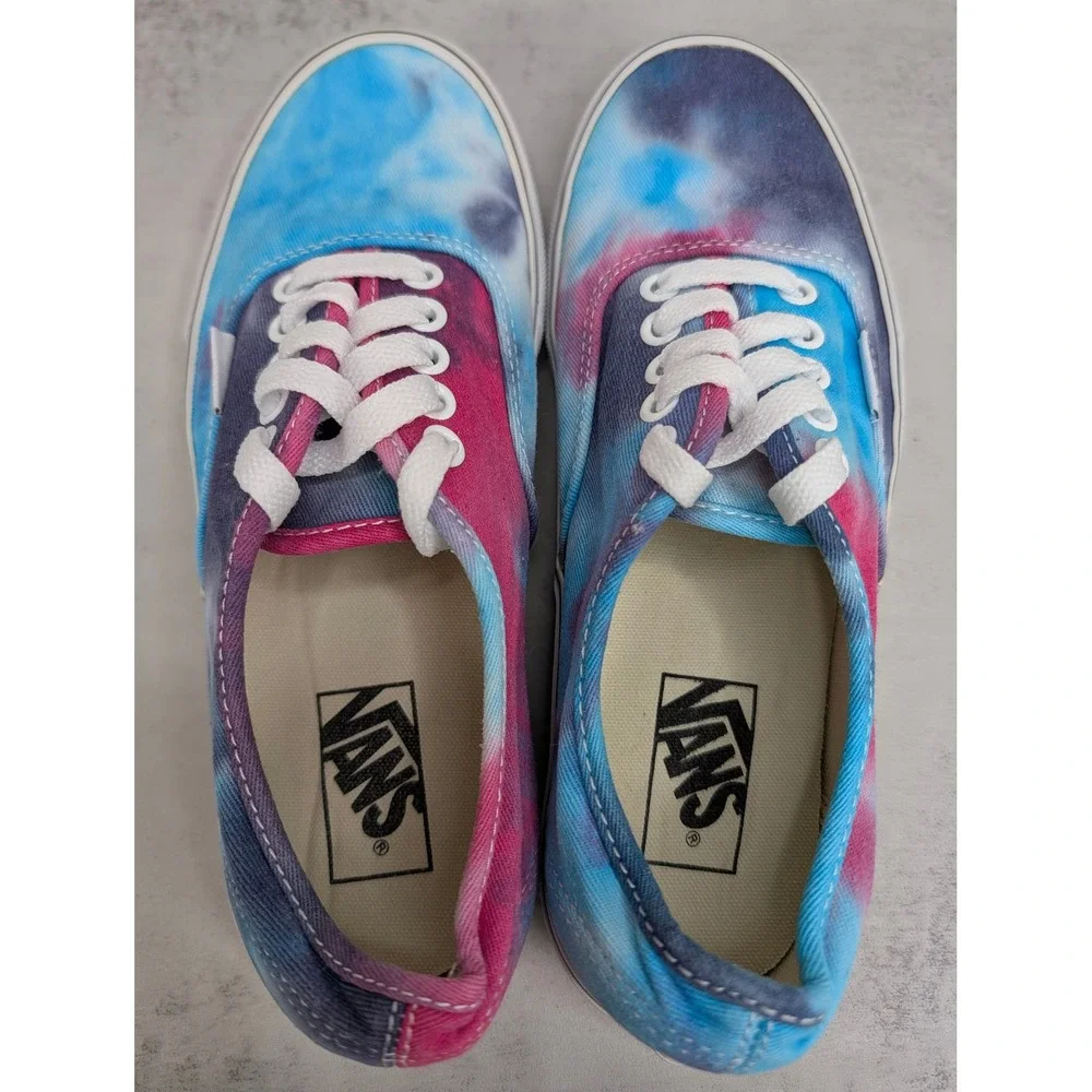 Vans Authentic Tie Dye Low Top Sneakers‎ Mens 7 Womens 8.5 Blue Pink Purple